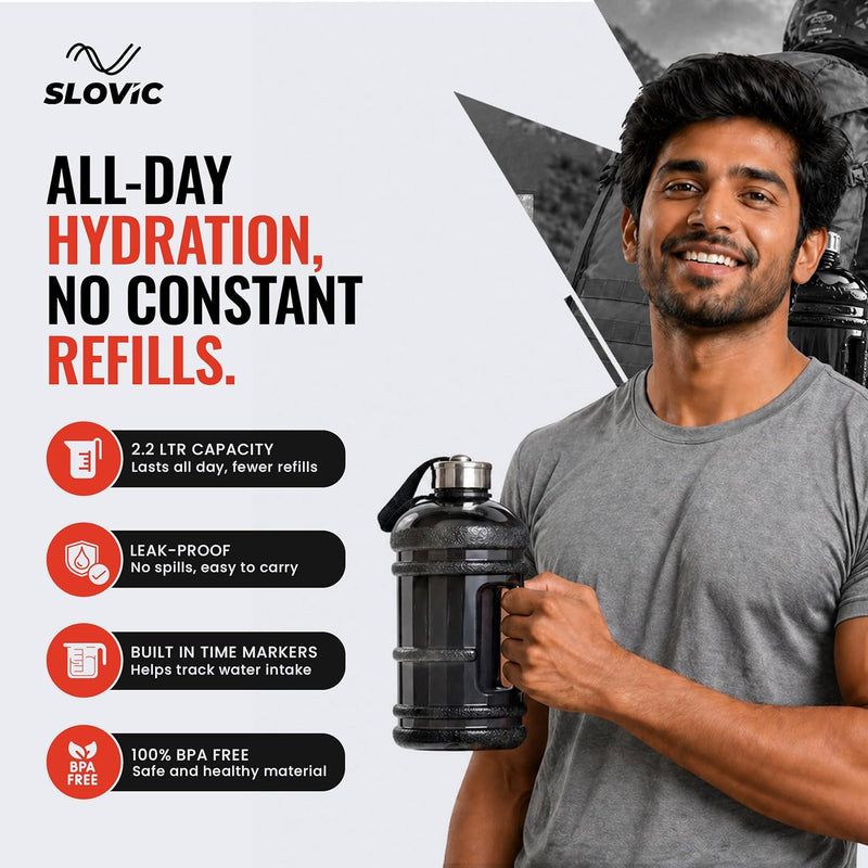 Gallon Water Bottle 2.2 Litre | Transparent