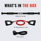 Home Gym Combo: 200kg No-Screw Bar + 5–45kg Resistance Tubes