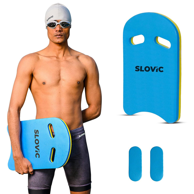 Kickboard – EVA Foam, U‑Shape | Unisex, Lightweight, Buoyant (Blue/Yellow)
