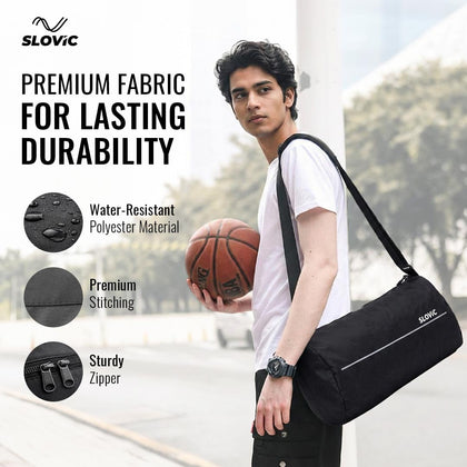 Duffle Gym Bag - 17L - Black & White