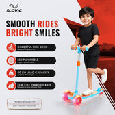LED Kick Scooter - 3-Wheel, Adjustable & Foldable