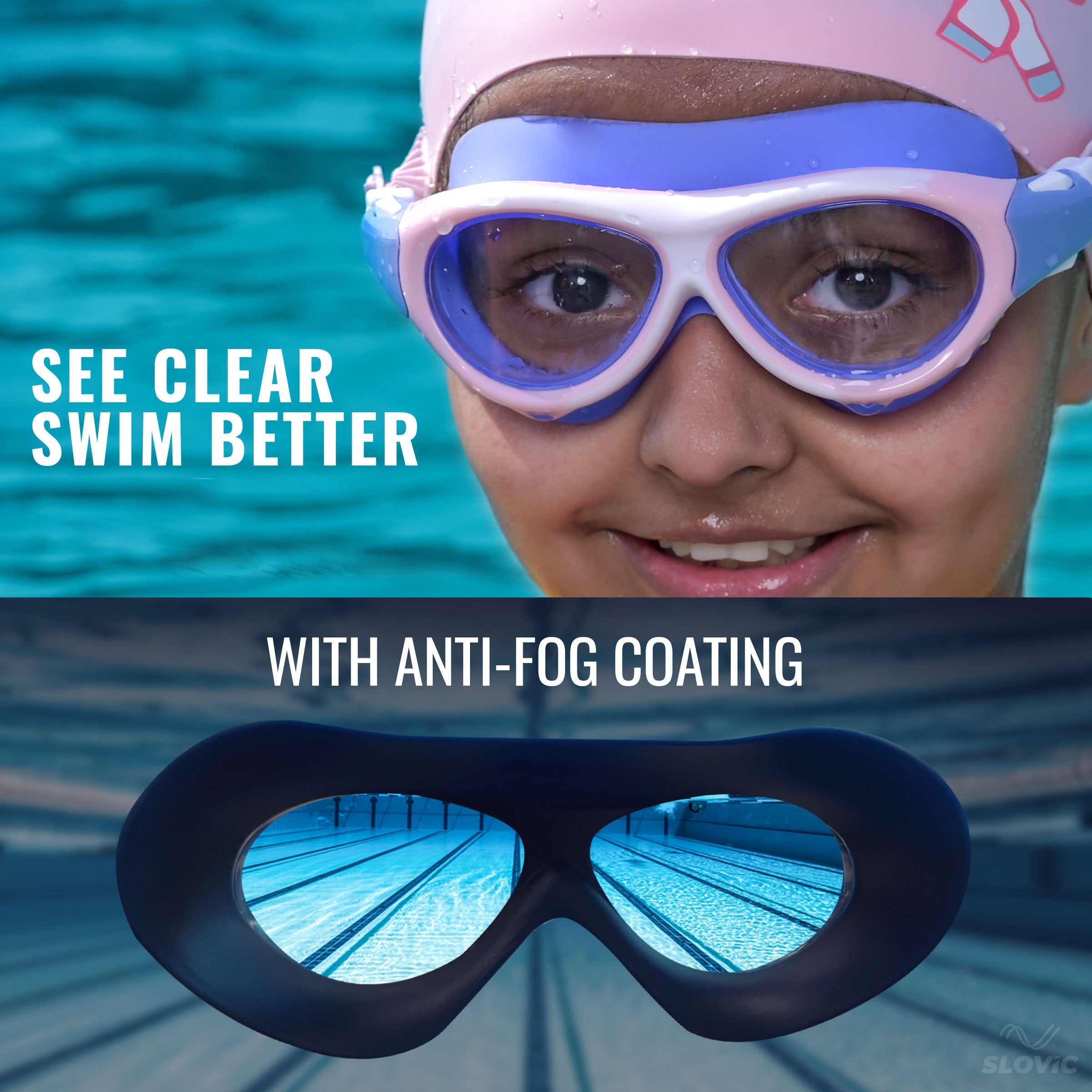 Unicorn Combo For Girls – Silicone Cap & Goggles | Anti-Chlorine, Tear-Resist