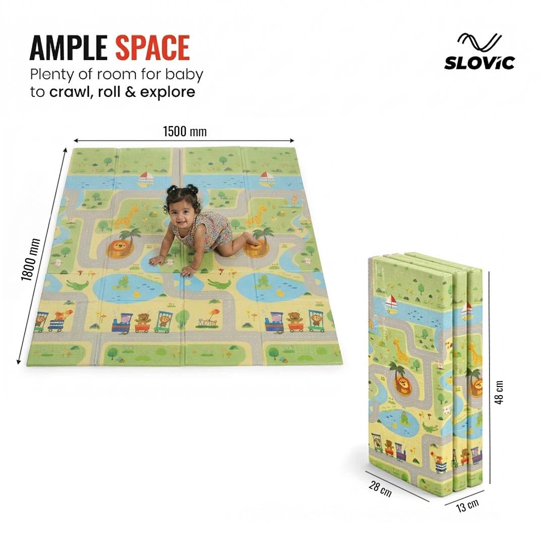 Foldable Play Mat | 3 Fold with zip slider bag