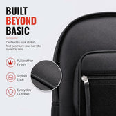 Laptop Bag for Men & Women 22 LTR - PU Leather Finish Backpack Bag - Black