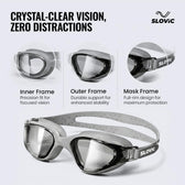 Swimming Goggles – Anti-Fog, UV Protection, Unisex, Easy-Adjust & Tangle-Free (Grey)