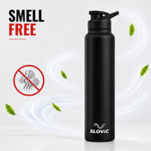 Steel Bottle 1L - Mat Black, Fridge - Sipper