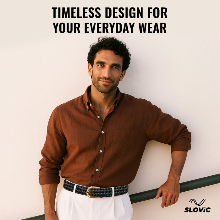 SLOVIC Leather Belt for Mens