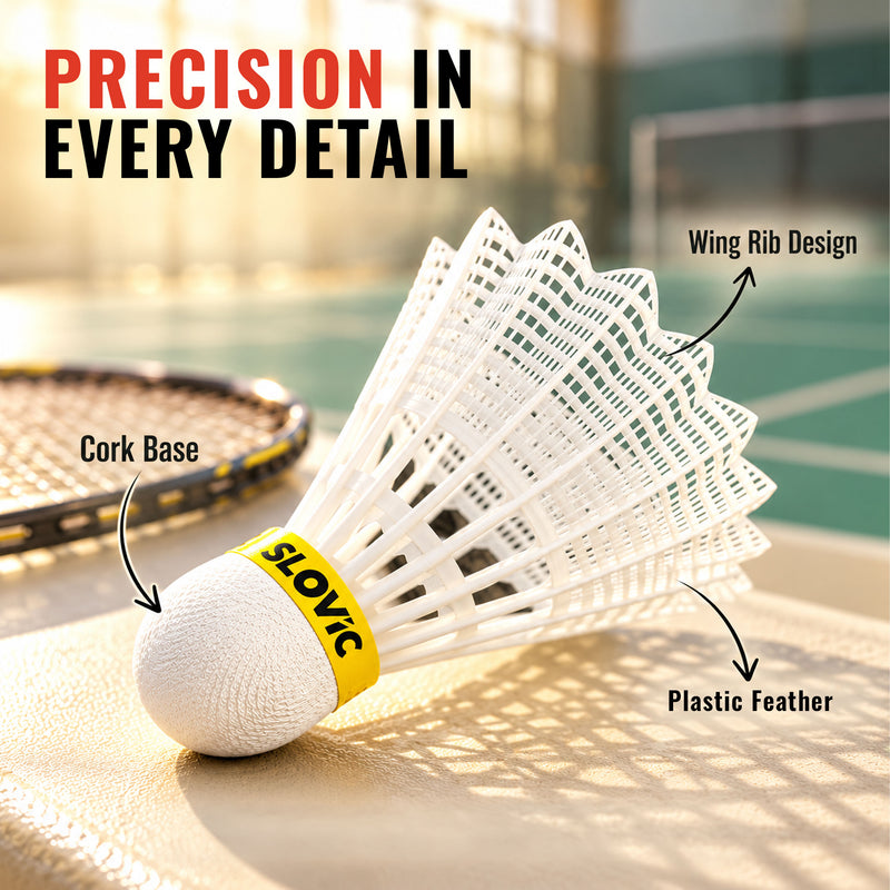 Plastic Shuttlecock Pack of 6 – White Badminton Shuttles