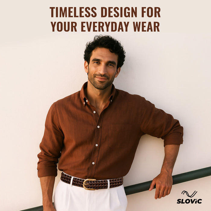 SLOVIC Leather Belt for Mens