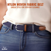 Braided Nylon Woven Belt- Blue