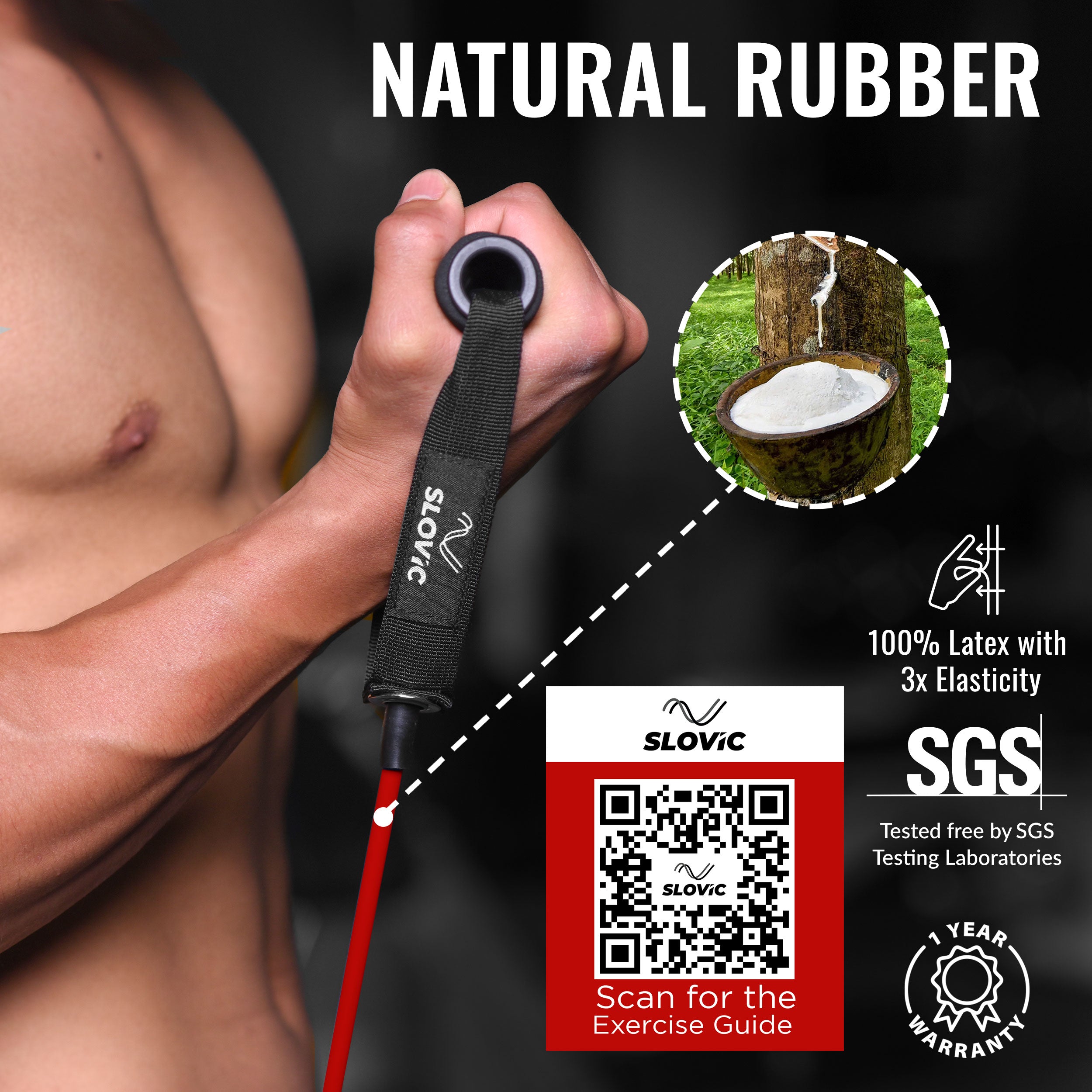 Slovic Resistance Tube for Workout- 25+15 KG