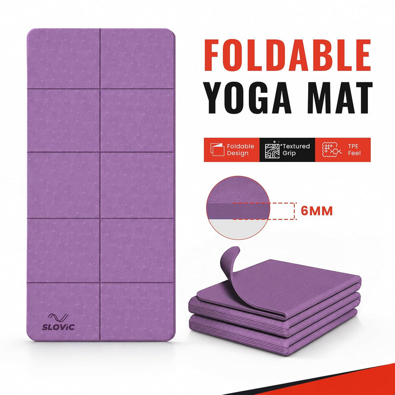 6 MM Foldable TPE Yoga Mat | Anti-Slip Exercise Mat