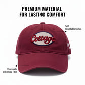Men's Embroidered Cap | Adjustable Baseball Cap | Maroon