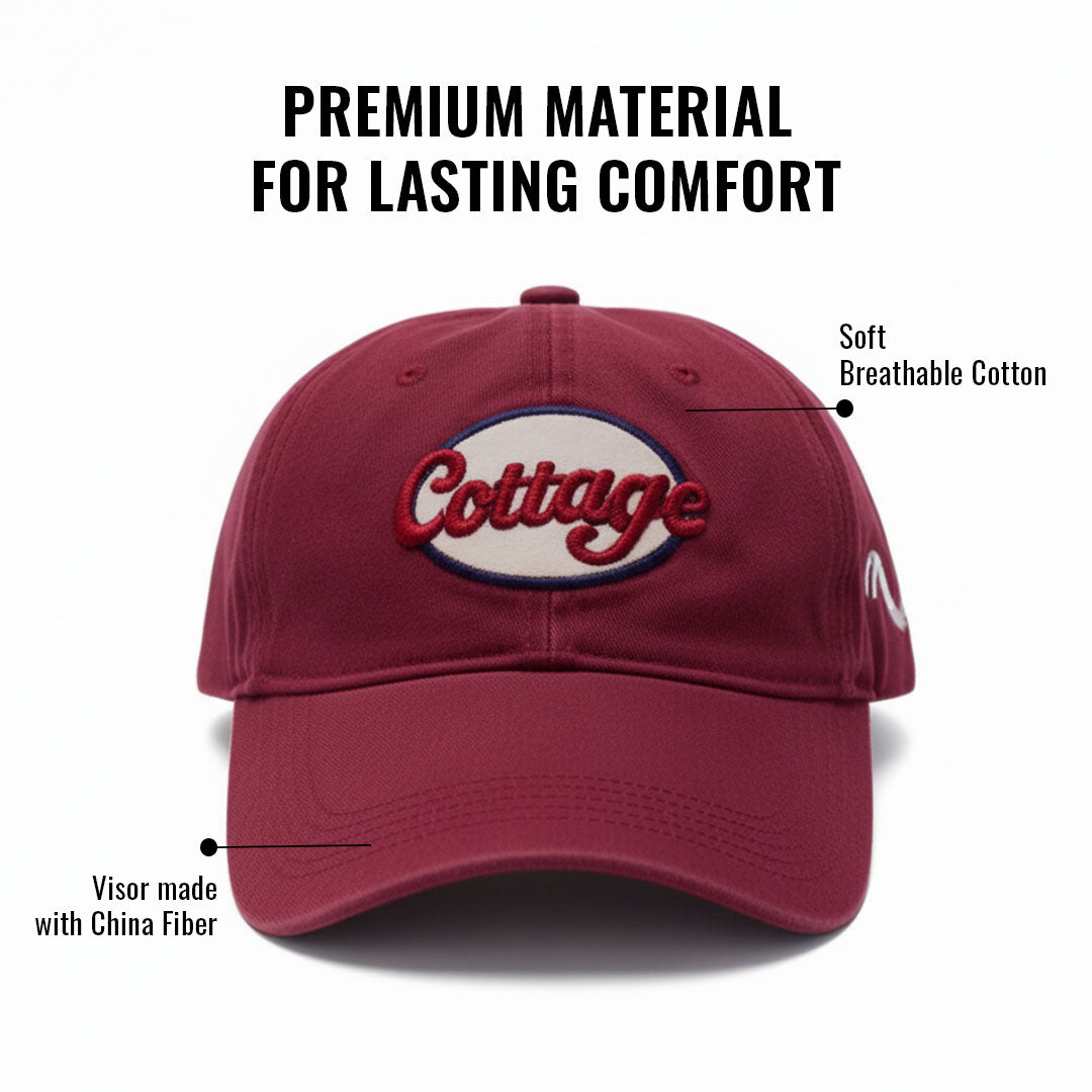 Men's Embroidered Cap- Maroon