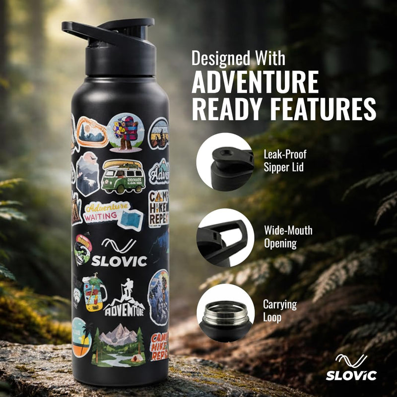 Steel Water Bottle 1L | BPA Free Leak-Proof Sipper Bottle