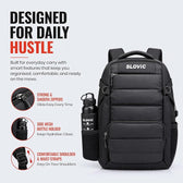 Puffer Design Laptop Bag for Men & Women [30 LTR] - Water Resistant Backpack - Black