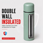 Phantom Bottle 1L - Insulated Stainless Steel Water Bottle - Mint Green - Gym, Sports & Travel