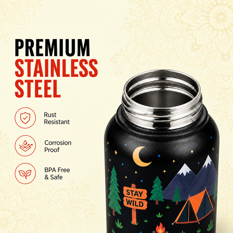 Steel Water Bottle Set of 3 - UV Printed