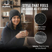 Winter Cap for Men & Women - Roll Over Fit - Warm & Comfortable Blue Cap