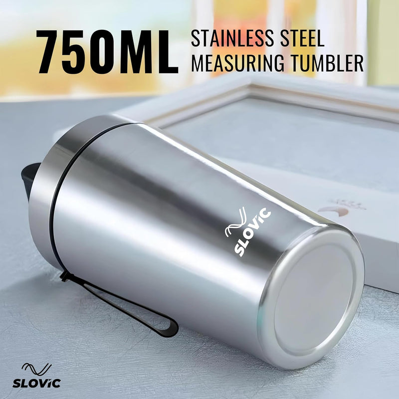 Silver Steel Protein Shaker - 750 ml
