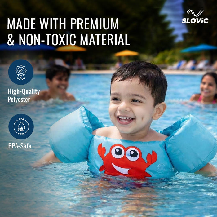 Slovic Kids Swimming Arm Inflated Floating Water Wings with Adjustable Buckle (2–6 Years) | Ideal for Pool & Beach Use