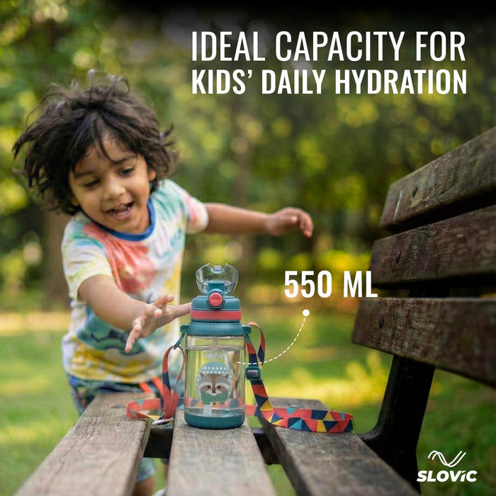 SLOVIC Water Bottle for School Kids - 550 ML