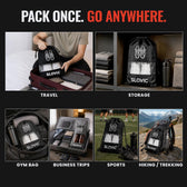 Shoe Bag for Men & Women [Pack of 6] - Travel Shoe Organizer with See-Through Window - Black