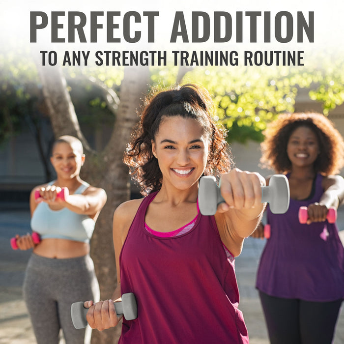 Slovic Dumbbell Set [2.5 Kg Each] | Neoprene Dumbbells for Home Gym Workout | Anti-Skied Iron Dumbell | Equipment for Women [Grey]