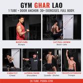Home Gym Combo: 200kg No-Screw Bar + 5–45kg Resistance Tubes