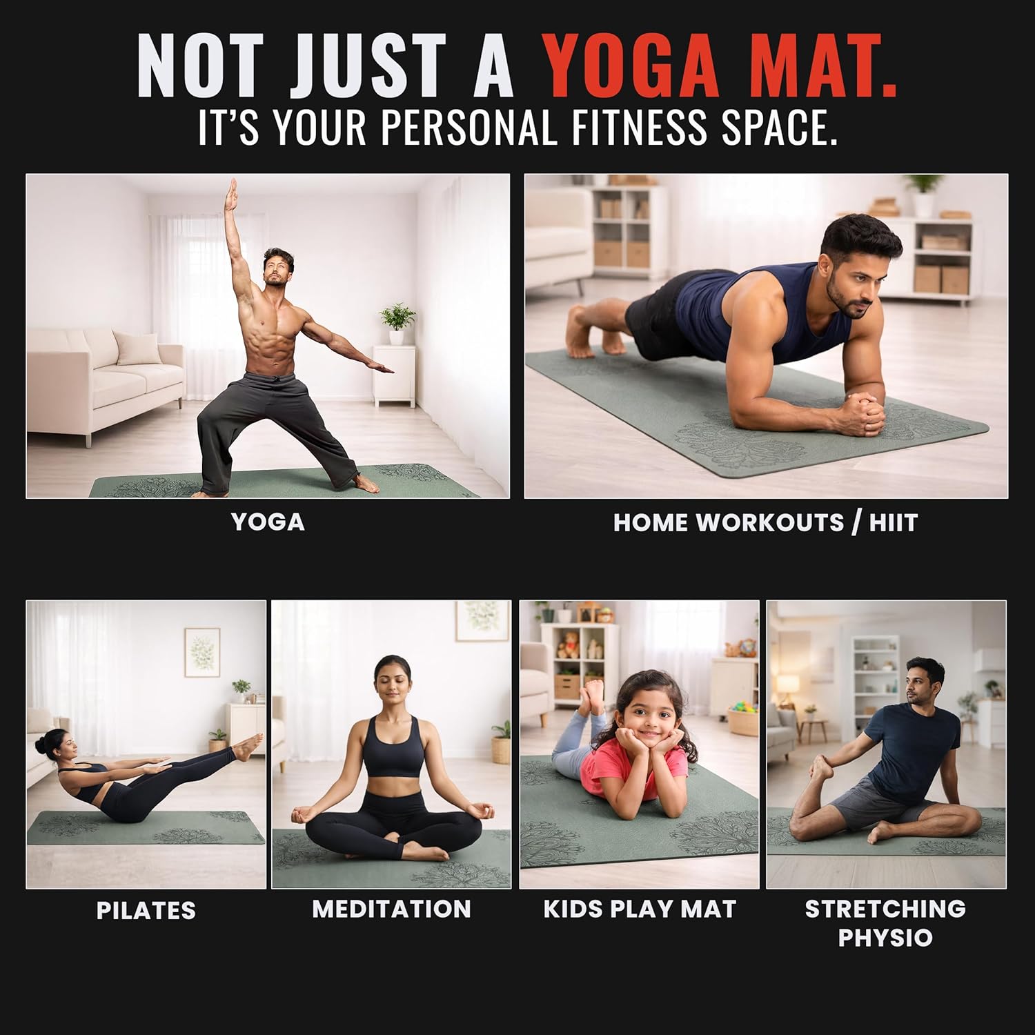 Yoga Mat for Men & Women [6 MM] | Green