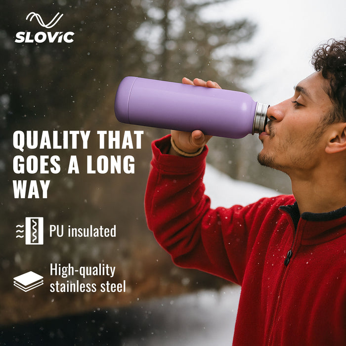 Slovic Peach PU Insulated Water Bottle - 900 ML