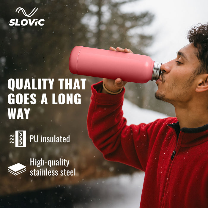 Slovic Purple PU Insulated Water Bottle - 900 ML