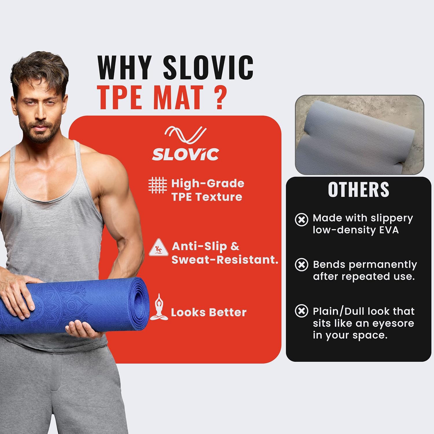 Yoga Mat for Men & Women [6 MM] | Navy Blue