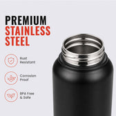 Steel Bottle 1L - Mat Black, Fridge - Sipper