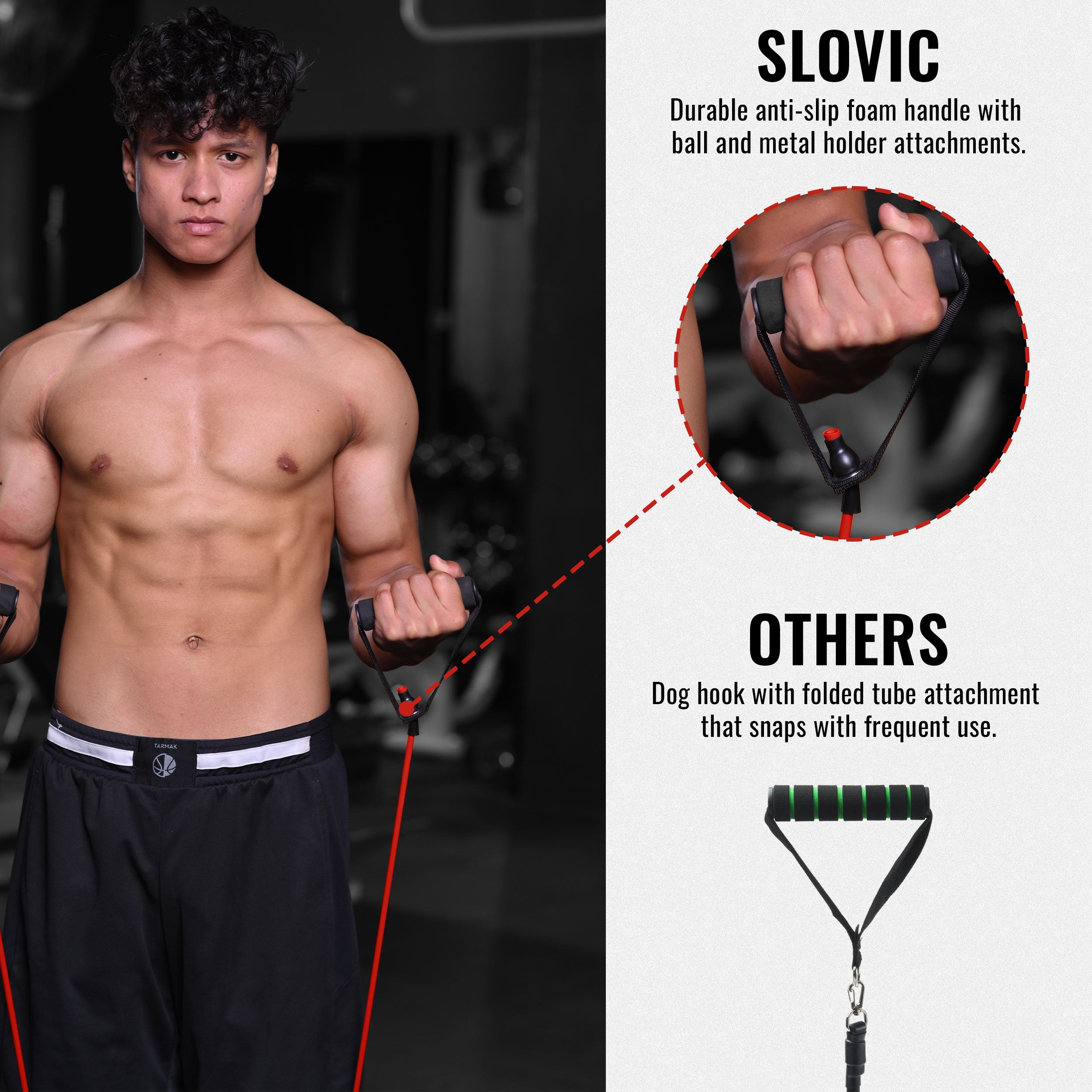 Slovic Resistance Tube for Workout- 25+15 KG