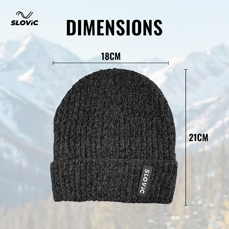 Winter Cap for Men & Women - Roll Over Fit - Warm & Comfortable Blue Cap