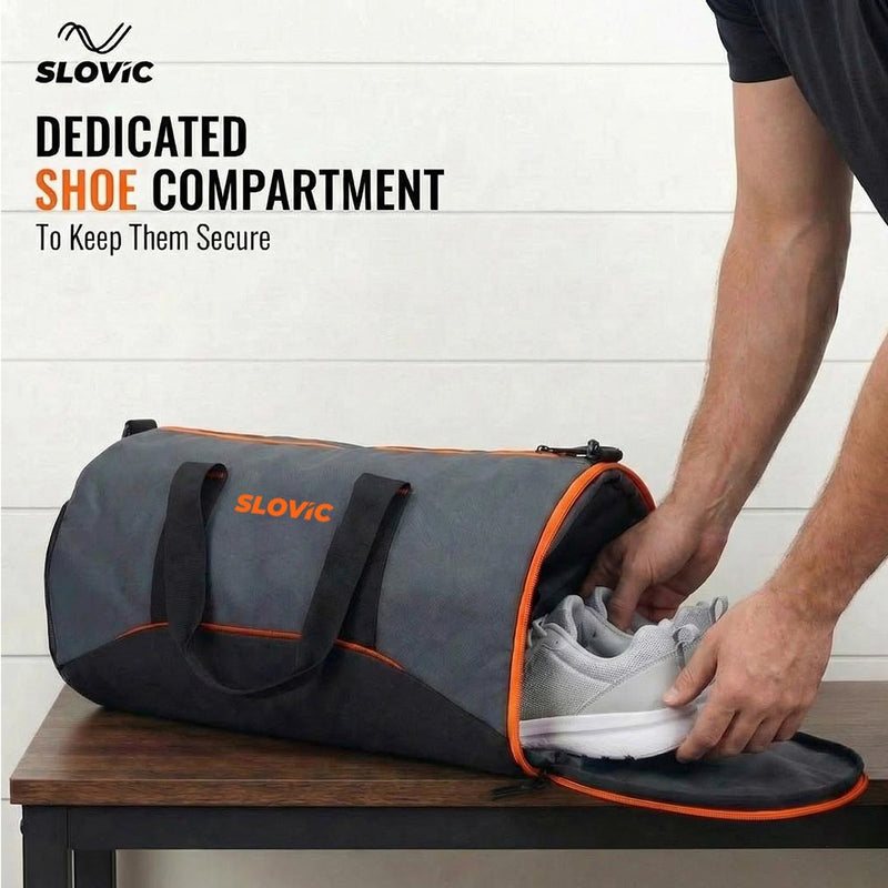 22L Duffle Gym Bag with Adjustable Strap, Separate Shoe Compartment & 1 Mesh Pocket | Ideal for Gym & Travel Use