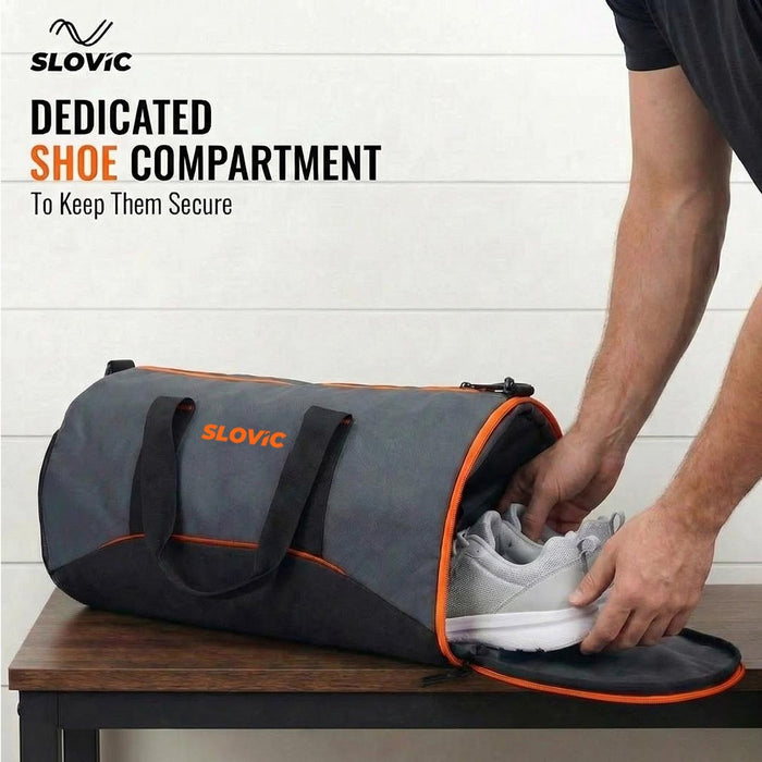 Slovic 22L Duffle Gym Bag with Adjustable Strap, Separate Shoe Compartment & 1 Mesh Pocket | Ideal for Gym & Travel Use