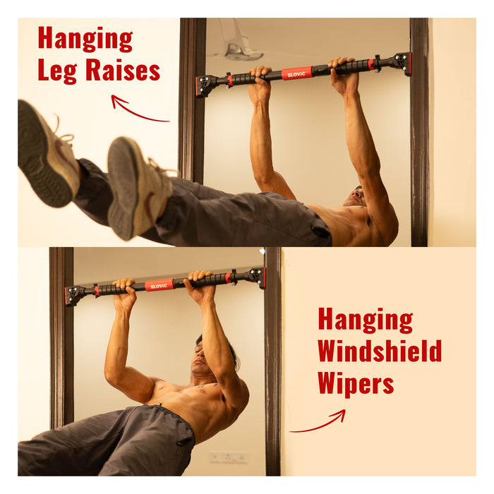 Slovic Pull up Bar for Home Kids [200 KG] | No Screw Pull Up Bar Wall Mounted with Anti-Skid Grip | Pull-up Bar for Home Workout | Gym Equipment for Home Workout (Length 72-110 CM)