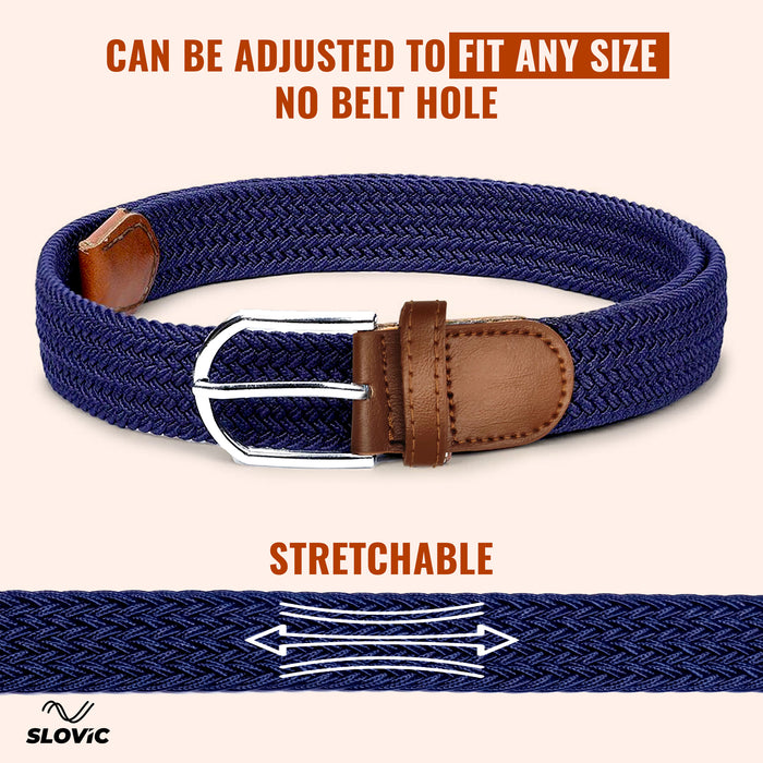 SLOVIC Braided Nylon Woven Belt- Blue