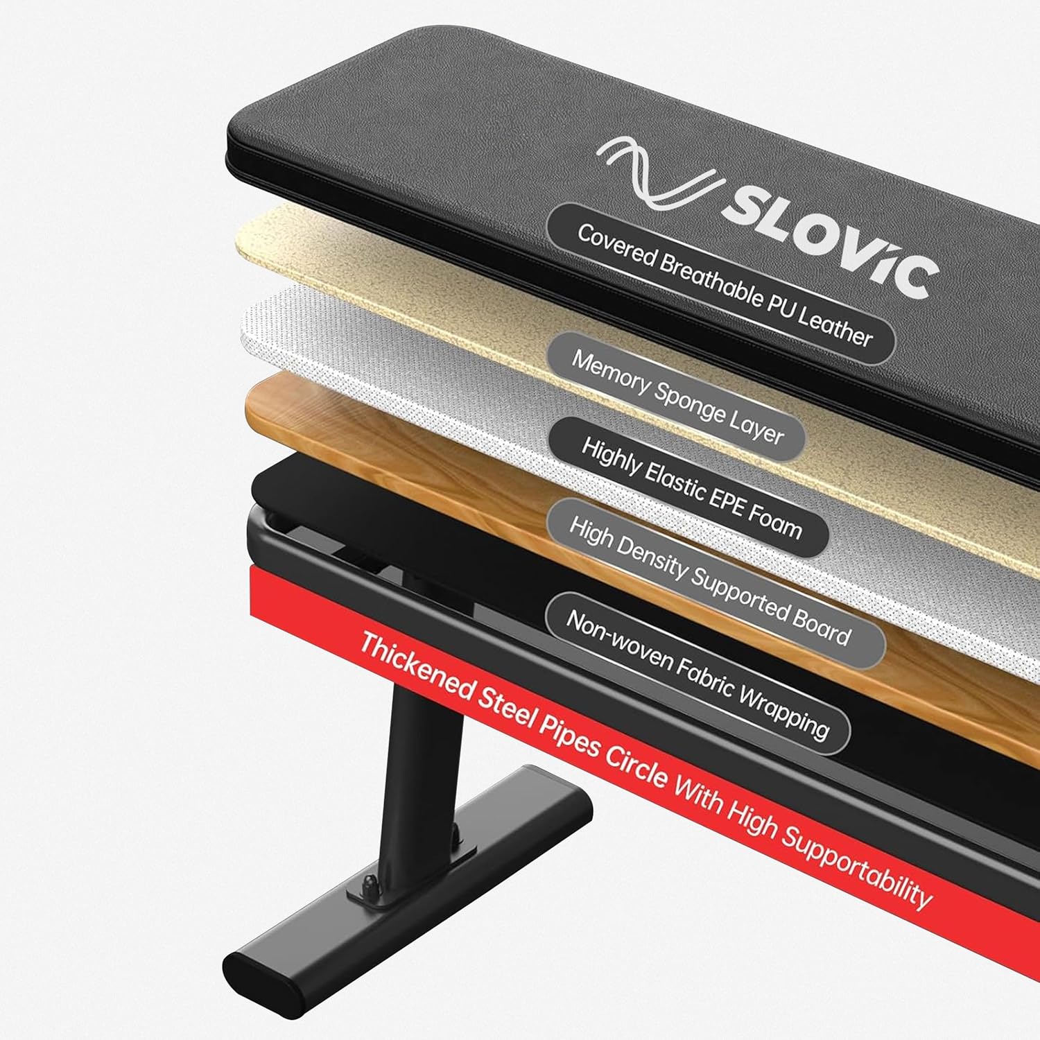 Slovic Flat Gym Bench for Home- 300 KG