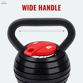 Premium Strength Training Kettlebells for Weightlifting - 1 Pc 9 Kg, Black