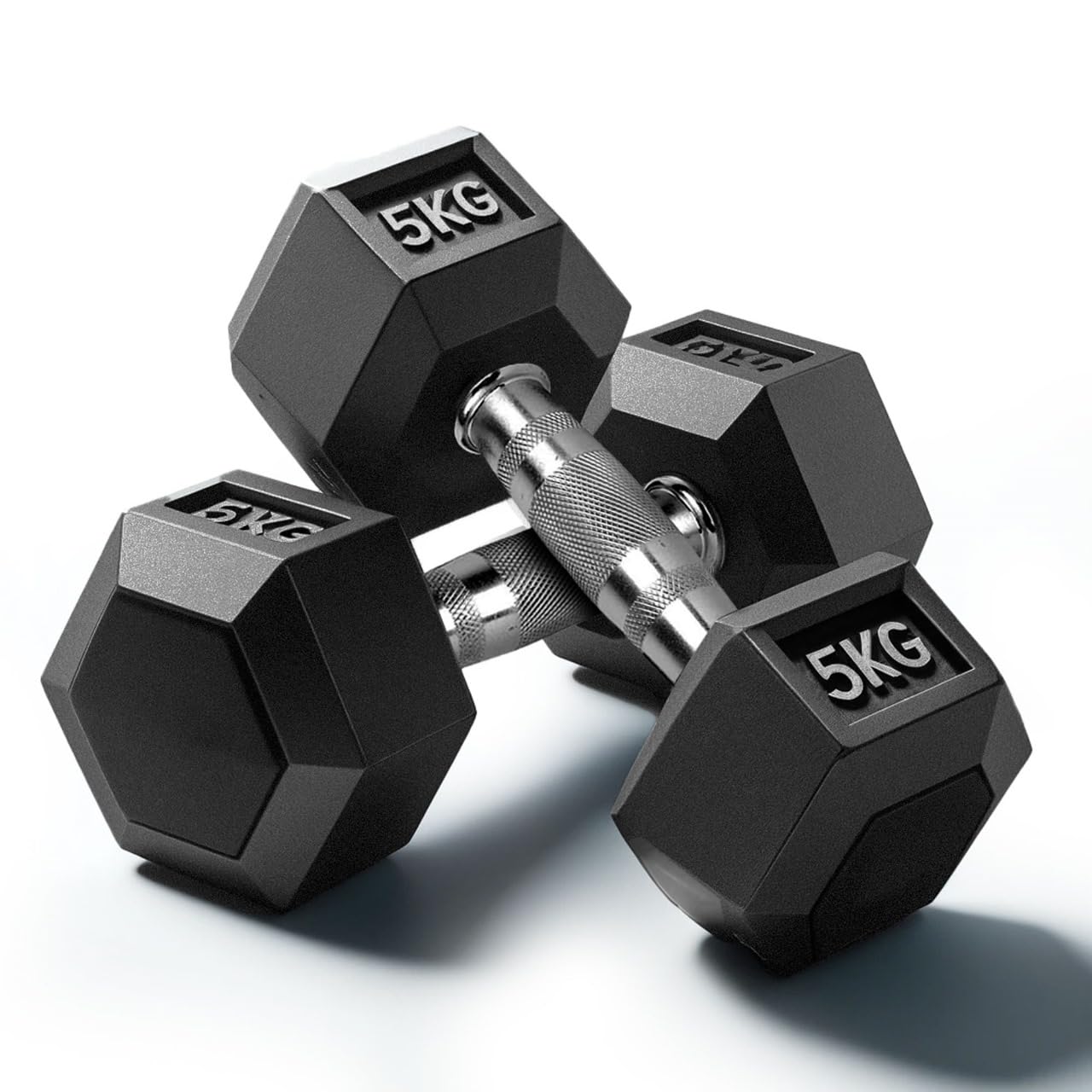 Set of 2 Hexa Rubber Dumbbells | Anti-Slip Grip