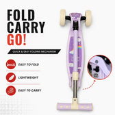 Foldable Kick Scooter – 3-Wheel, Adjustable & BIS Approved | Purple