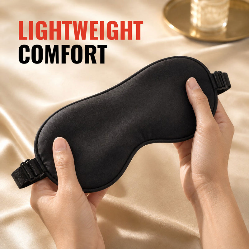 Eye Mask - Black -Soft Sleeping Mask for Relaxation, Travel & Rest