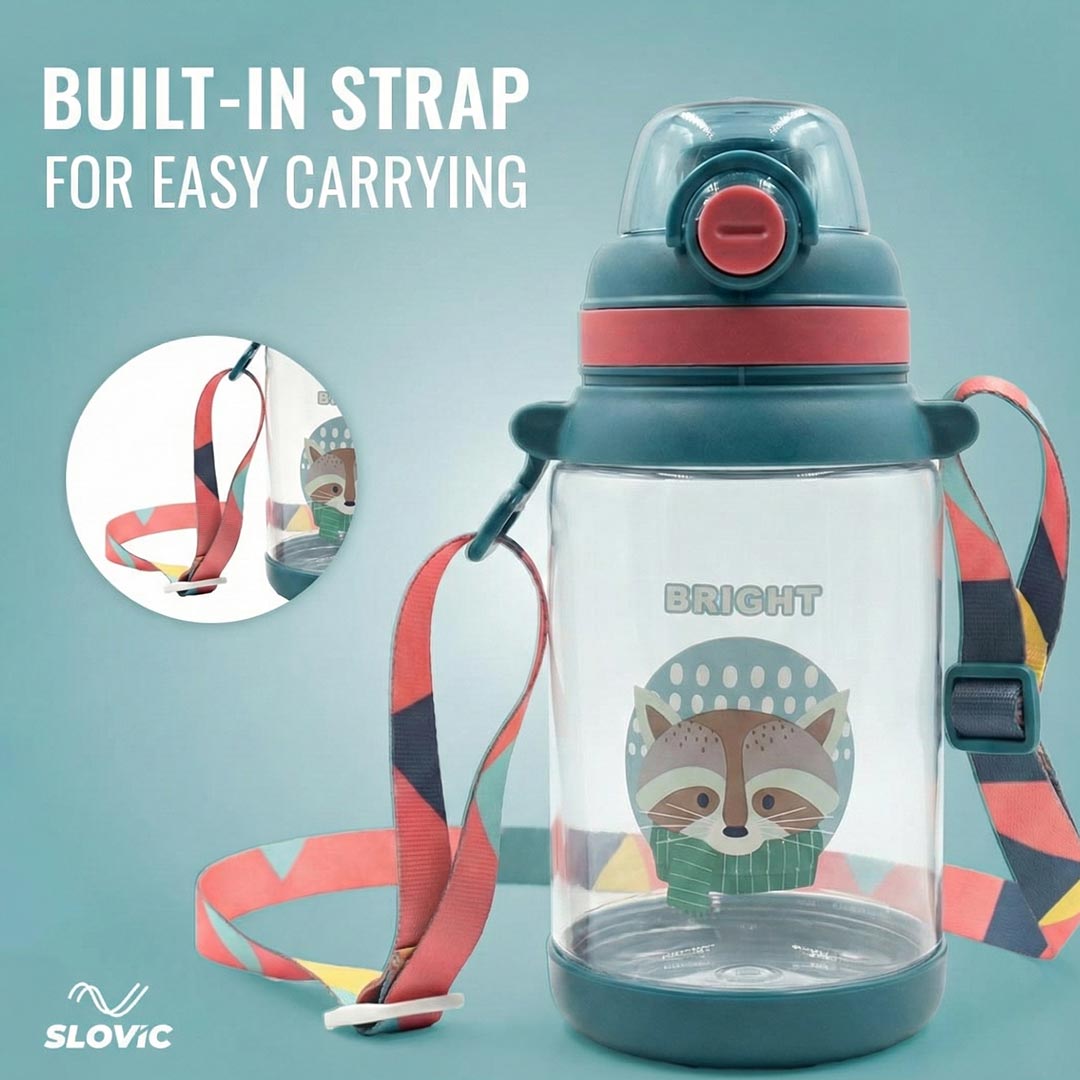 School Kids Water Bottle 550ml | Leakproof with Strap