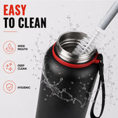 Insulated Water Bottle - 750ml, 24-Hour Temp - Black