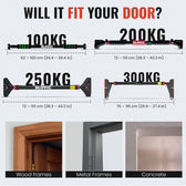 250 kg Adjustable No Screw Pull Up Bar - Wider Grip - Kid