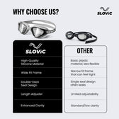 Swimming Goggles – Anti-Fog, UV Protection, Unisex, Easy-Adjust & Tangle-Free (Grey)