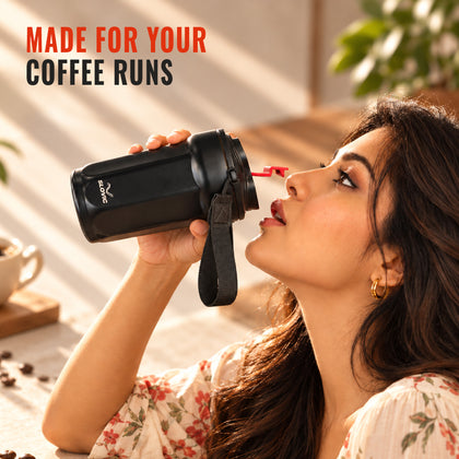 Heat Lock Coffee Tumbler 400ml - Black - Travel Mug